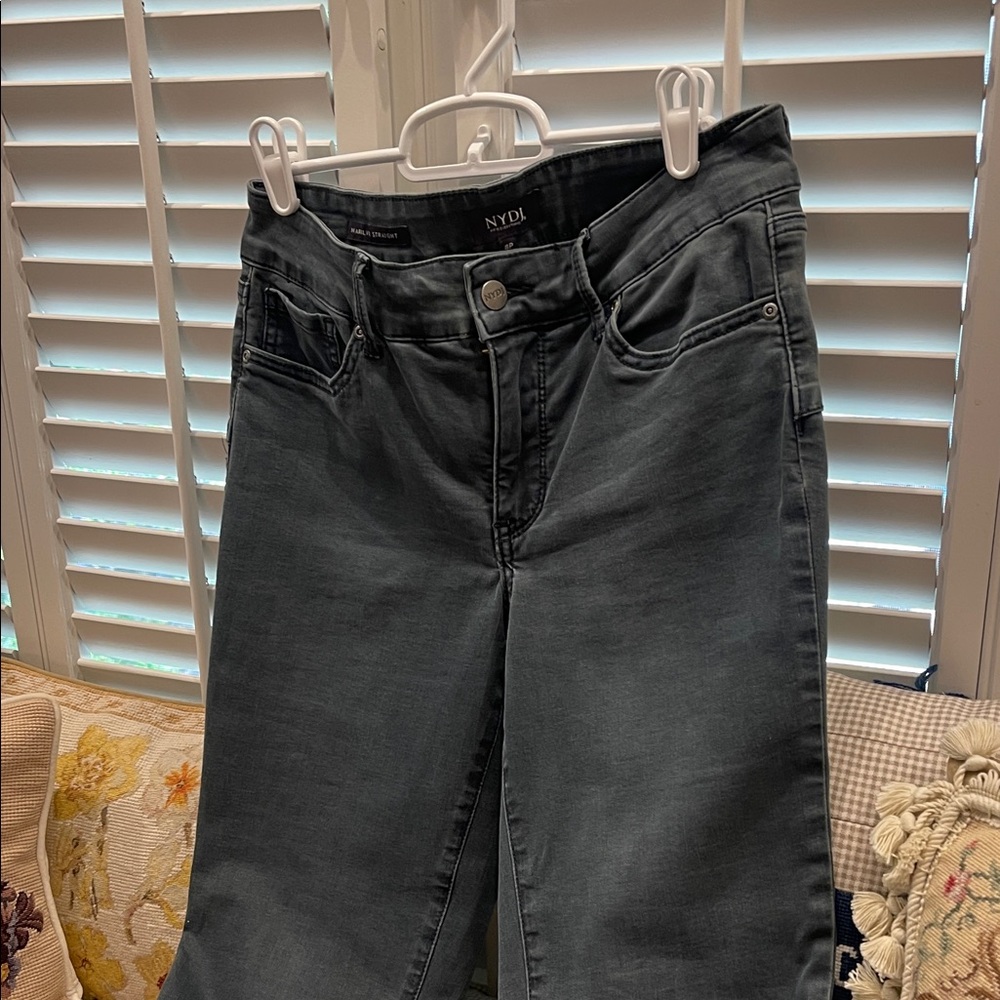 NYDJ Women's Charcoal Straight Leg Jeans